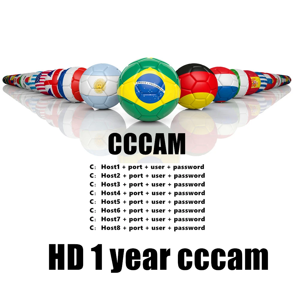 

HD DVB-S2 Receptor Europe Cccam Cline 6/7/8 lines 1 Year Oscam Cline AV Cable For satellite tv receiver gtmedia v8 nova v9 super