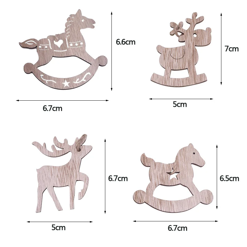 3/4/6 шт. Рождество деревянные подвески, украшения DIY Изделия из дерева для Xmas Tree Висячие для рождественской вечеринки украшения фестиваль подарки