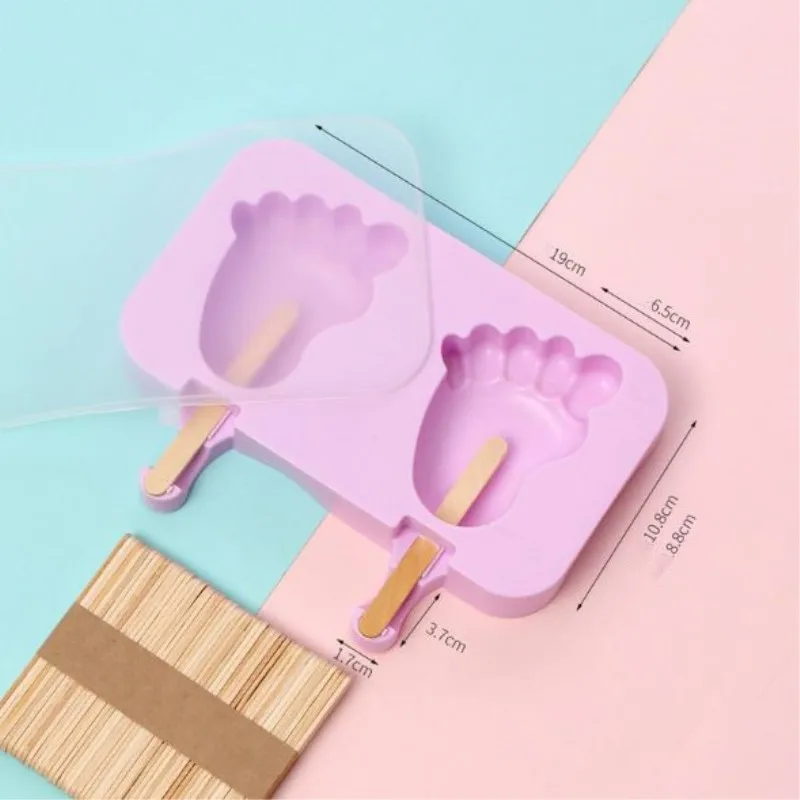 Силиконовая форма для мороженого морозильная камера DIY формы кубик льда формы для десертов поднос с палочки для сладостей - Цвет: 2