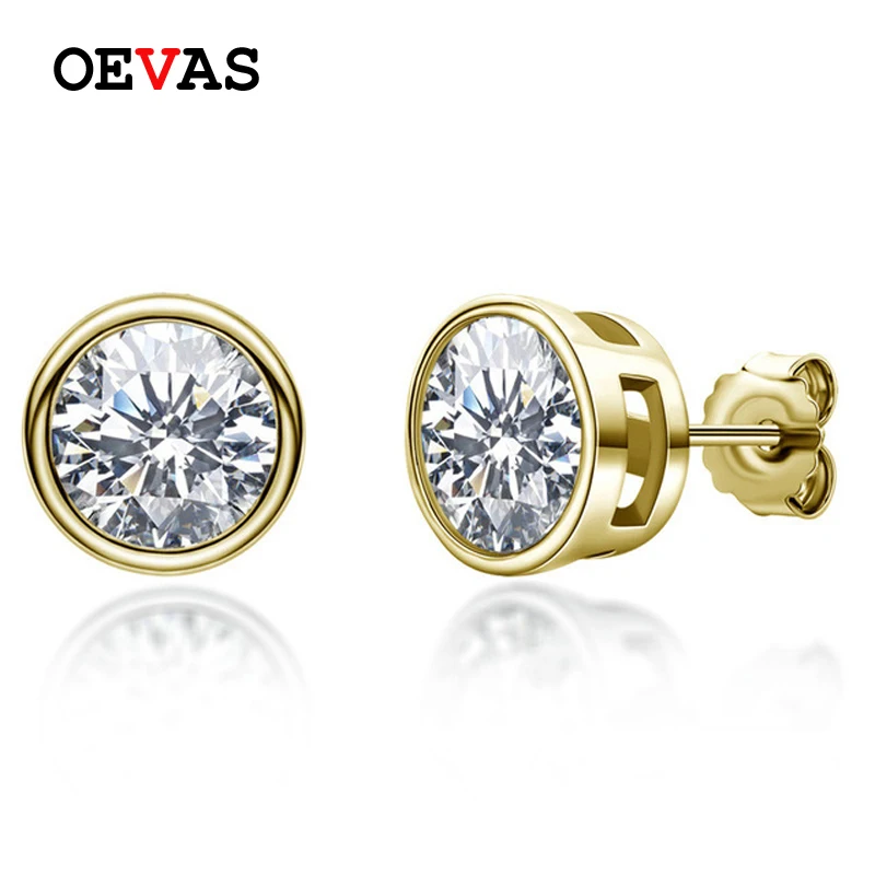 

OEVAS Real 0.5 Carat Moissanite Stud Earrings For Women Top Quality 100% 925 Sterling Silver Sparkling Engagement Party Jewelry