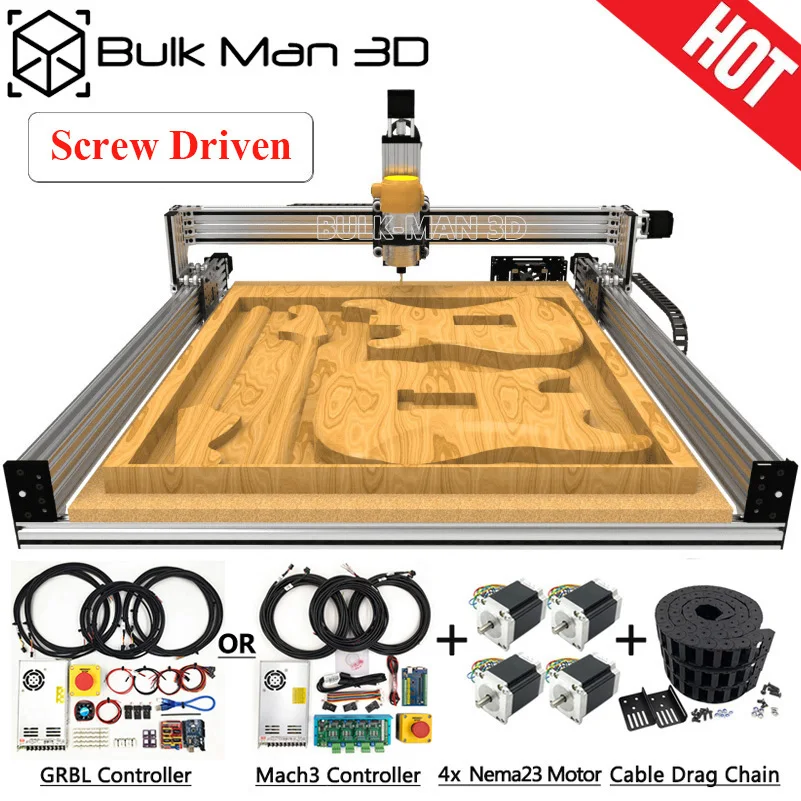 

4 Axis LEAD CNC Router Machine Kit + Mach3 GRBL USB Controller Bundle + Cable Drag Chain Bundle + 4pcs Nema23 Stepper Motors