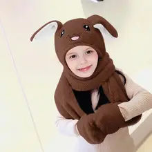 Зимние наушники, шапки, перчатки, 3 в 1, могут перемещаться, подушка безопасности, магнитная шапка, плюшевая, для танцев, с кроличьими ушками, запонки, антируморы, кэш, ореиль#2O15