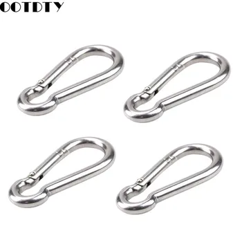 

4 Pcs Carabiner Clip Spring Snap Rope Connector Hooks Heavy Duty Durable 304 Stainless Steel Swing Set Accessories