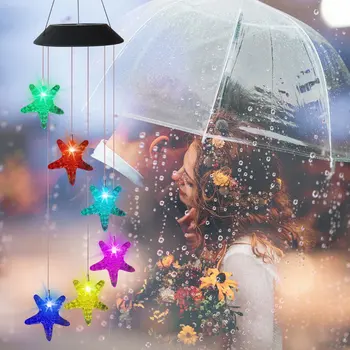 

Bright Solar Wind Chime Led Color Changing Hanging Light Decorative Solar Powered Led Wind Spinner Light For Garden