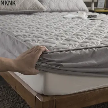 

Thicken Quilted Mattress Cover King Queen Quilted Bed Fitted Bed Sheet Anti-Bacteria Mattress Topper Air-Permeable Bed Pad