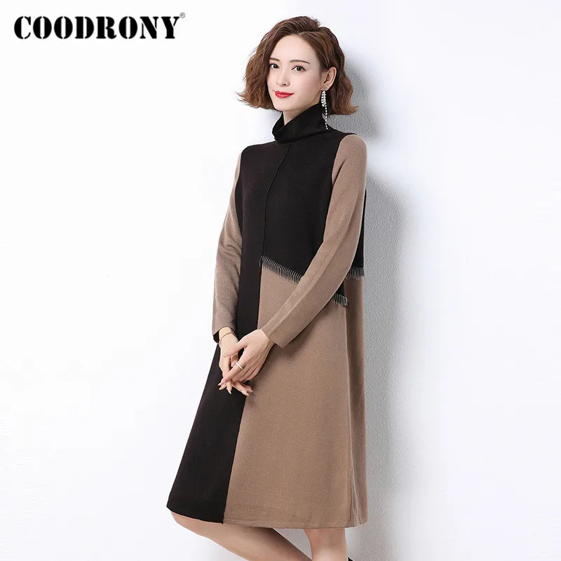 COODRONY Brand Autumn Winter Warm Long Female 2020 Pullover Sweaters Casual Stand Collar Soft Women Oversize Jumper W1130