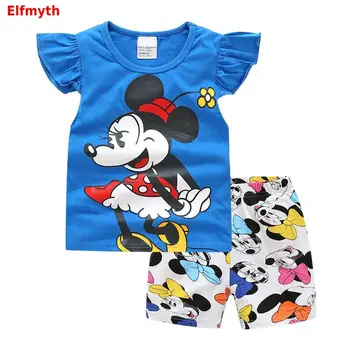 

2019 Kids Baby Girl Clothes Minnie Children Toddler Girls Summer Clothing Set Tracksuit Conjunto Menina Ensemble Fille