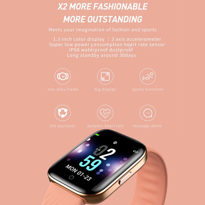 ESEED X2 Smartwatch для мужчин IP68 Водонепроницаемый мониторинг сердечного ритма фитнес-трекер 1,3 дюймов Смарт-часы для телефона samsuang huawei