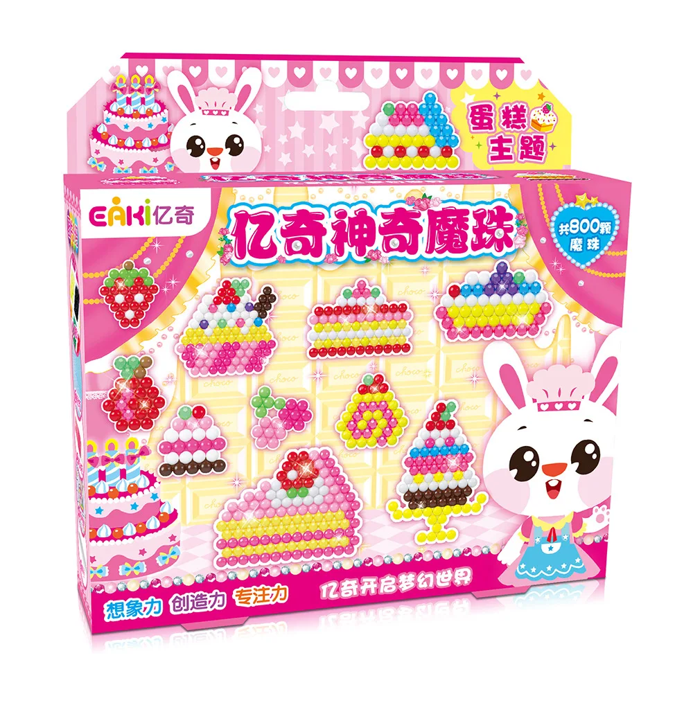 EAKI Magic Kids Bean Puzzle Игрушка водорастворимый ручной работы липкие бусины модель игрушки мультфильм Diy искусство ремесла детские подарки