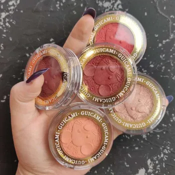 

GUICAMI Cute Mouse Makeup Blush Palette Face Contour Cheek Blusher Shimmer Glitter Highlighter Bronzer Palette Blush Powder