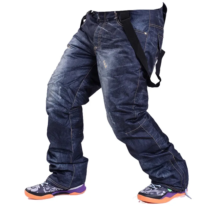 pantaloni-da-sci-da-neve-da-uomo-abbigliamento-sportivo-all'aperto-pantaloni-con-cinturino-abbigliamento-da-snowboard-impermeabile-antivento-tuta-da-sci-invernale-bavaglini-stile-denim