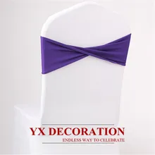 Дешевые 20 шт. Изогнутые ленты из лайкры и спандекса на стул, галстук-бабочка для банкета, свадебного украшения