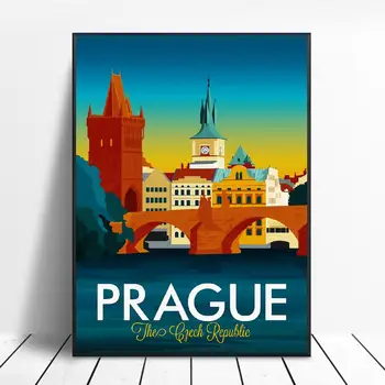 

Prague Travel Canvas Print Wall Art Poster Picture Modern Minimalist Bedroom Living Room Decoration No Frame