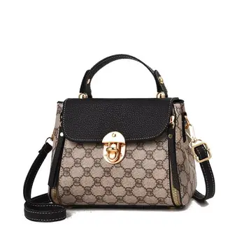 

Women Printed Designer Bucket Bags 2020 New Gold Lock Handbag Purses Fashion PU Leather Bags Handbags Luxury Ladies Shoulder Bag