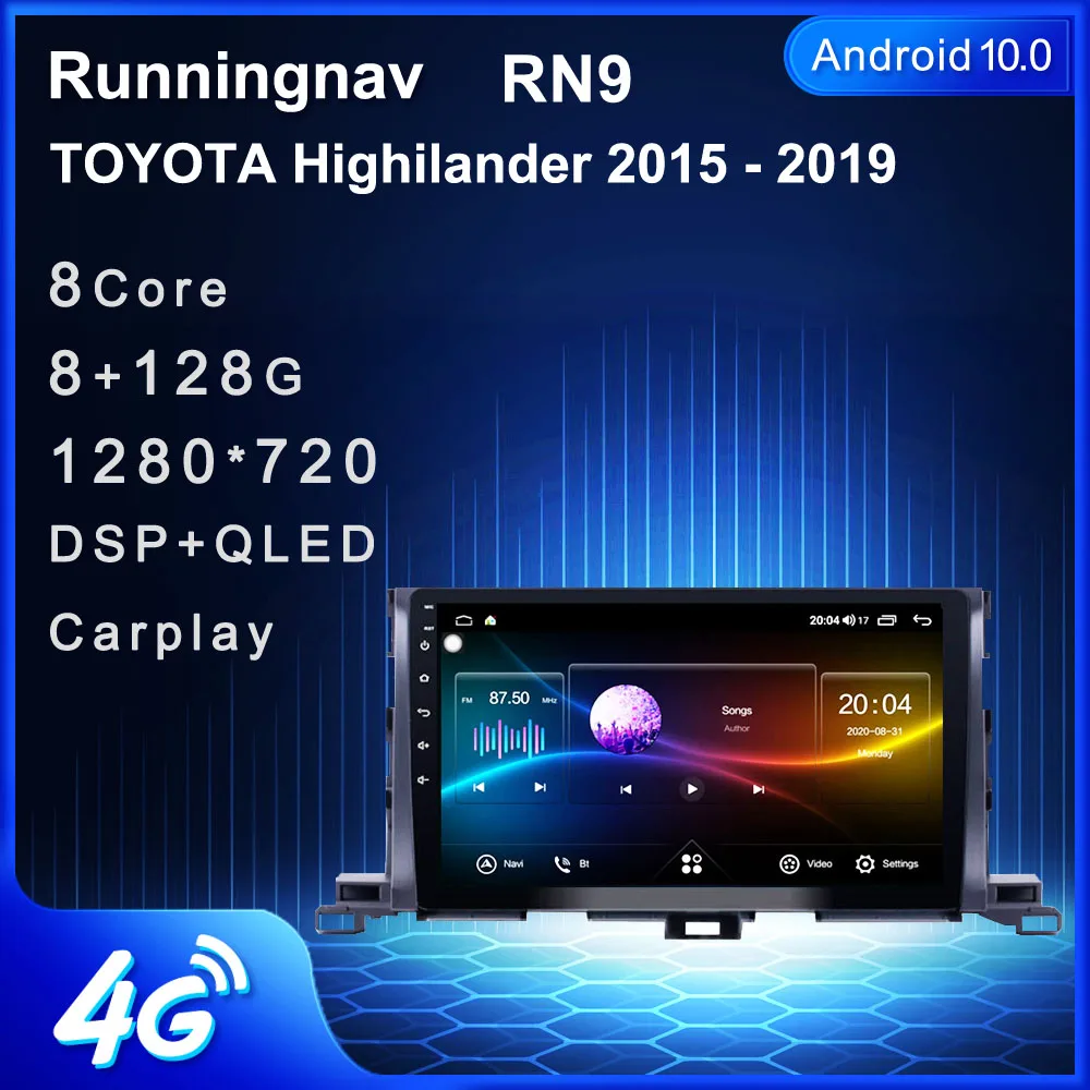

Android 10,1 подходит для TOYOTA Highlander 2015 2016 2017 2018 2019 мультимедийный стерео автомобильный DVD-плеер навигация GPS радио