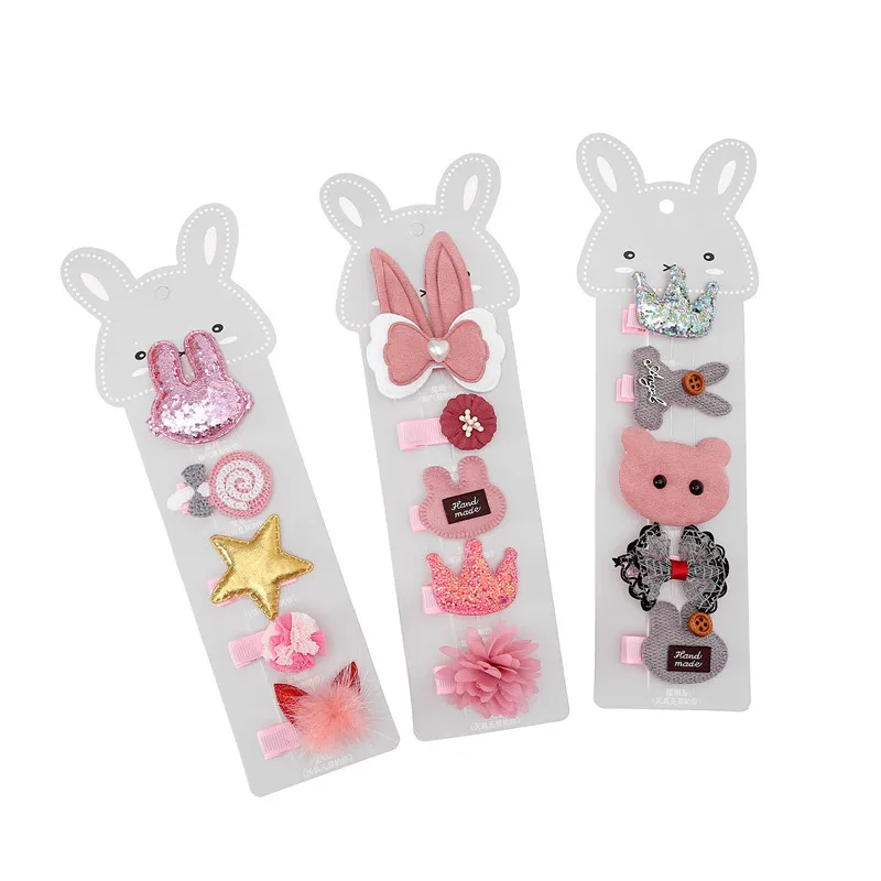 5pcs New Cute Flower Princess Hairpin Kids Girls Hair Clips Bows Barrette Accessories for Children Hairclip Headdress Hairgrips