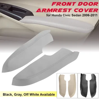 

Hot New 2pcs Car Front Door Panel Armrest Microfiber Leather Cover for Honda for Civic Sedan 2006-2011
