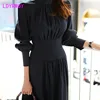 2022 new Korean ladies social  collar simple dress female Zippers  Full  Regular  Natural  Stand  Sheath  Office Lady ► Photo 2/6