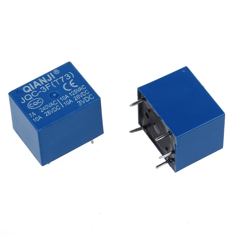 10 x DC 3V Катушка 10 A/125 V AC 10 a/28 V DC 5 контактов SPST силовое реле JQC-3F