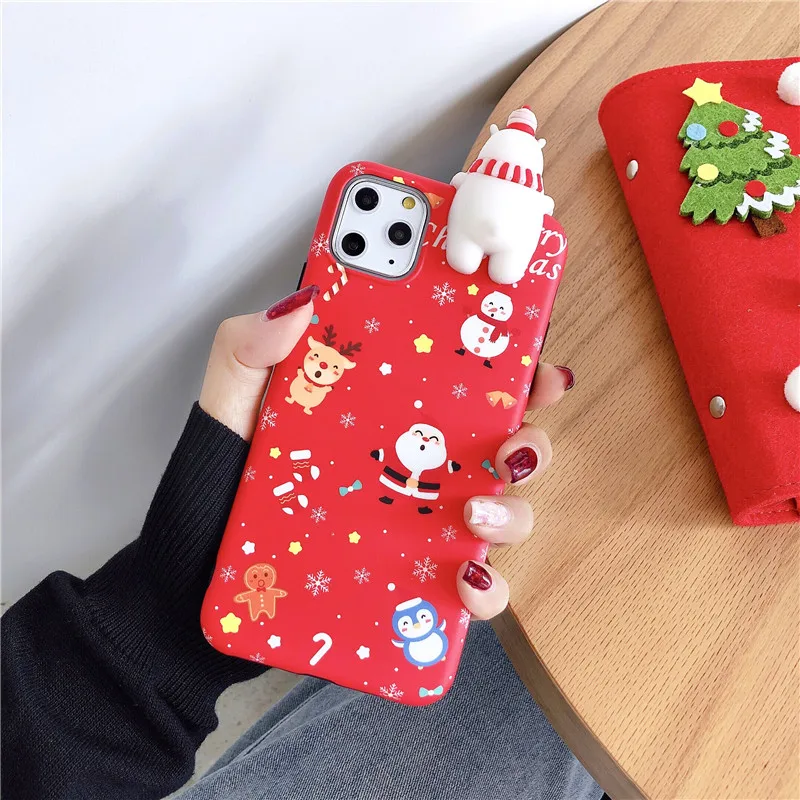 AC8395 Чехол USLION Merry Christmas с мультяшным оленем для iPhone 11 Pro Max X XS XR Xs Max мягкий IMD силиконовый чехол для iPhone 6 6s 7 8 Plus - Цвет: AC8395