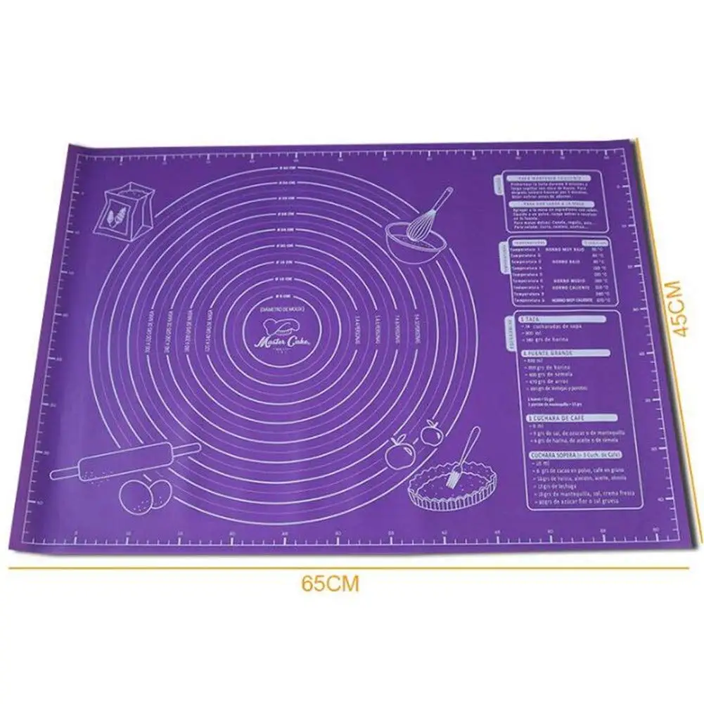 45x60cm 비 스틱 실리콘 패드 베이킹 시트 컵케익 디저트 비누 롤링 반죽 매트, 베이킹 매트 스케일 패스트리 퐁당 매트