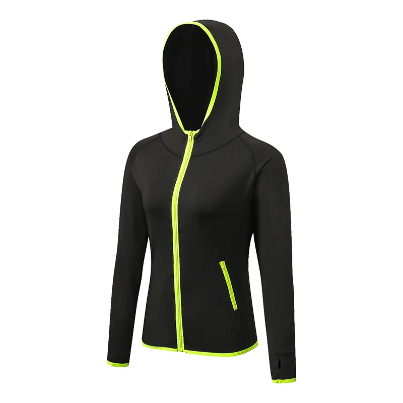 

2019 New Women's Running Jacket Long Sleeve Running Hoodie Yoga Gym Fitness Tight Tops Quick-Dry Breathable Sports Coat XXL