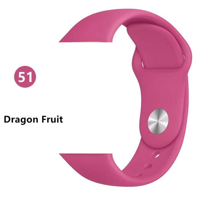 ALPQ ремешок для Apple ремешок для часов 38 42 мм 40 44 мм силиконовый официальный цвет ремень браслет Correa для iWatch серии 5 4 3 2 1 - Цвет ремешка: Dragon Fruit
