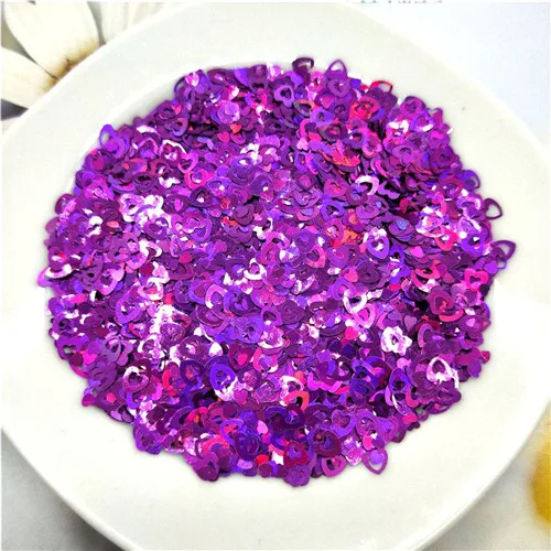 Laser purple 10g Ультратонкая 4 мм Hollw сердце с блестками Лазерная блестящая 3D блестка для ногтей блестка Eo-Friendly блестка из ПЭТ для украшения ногтей 10 г - Цвет: Laser purple 10g