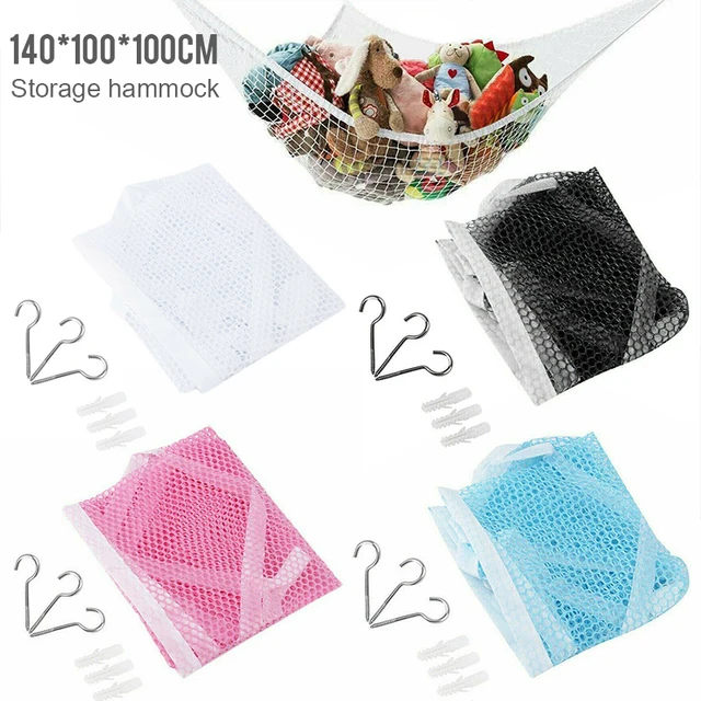 1pc 140*100*100cm Soft Large Toys Stuffed Animals Toys Organize Hammock Storage Mesh Net for Bedroom Nursery 1