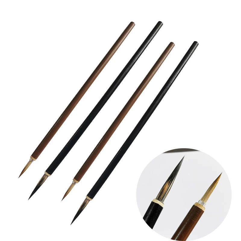 2 Pc Artist Brush Professional Calligraphy Wooden Handle Brush Art Supplies Stationery Pigment Learning Diy Paint Brush Supplies 6pcs set professional artist drawing sketch graffiti square carbon stick carbon pen compressed carbon bar art supplies