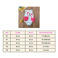 1-4Years Kid Baby Girls Swimsuits Flamingo Striped Swimwear For Girls Summer One_Piece Swimsuit Girls Beach Bathing Suit 6