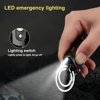 

Mini Keychain Lighter Kitchen Corkscrew USB Charging Lighters Portable Camping Lighter Multifunctional Outdoor Indoor Tools