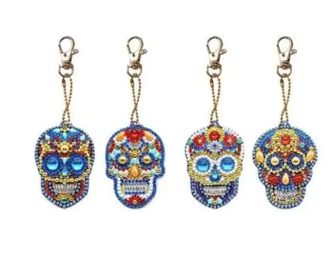 15 5D DIY full diamond diamond painting keychain ladies bag pendant key ring jewelry key ring special rhinestone Christmas LD503 - Цвет: 15