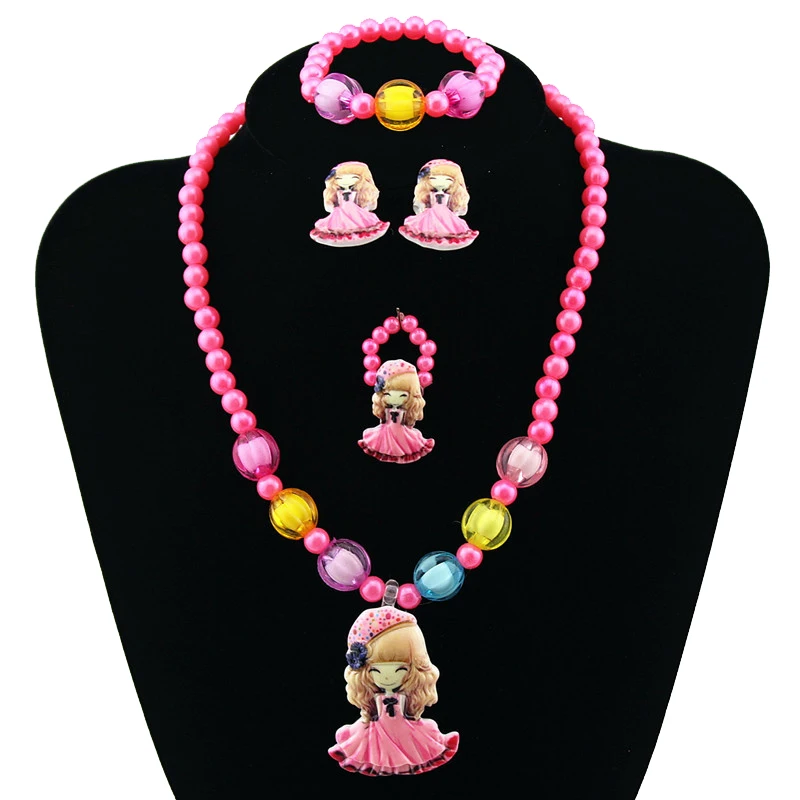 Candy Children Gift Girls Princess Baby Beads Necklace Bracelet Cute Set Jewelry 