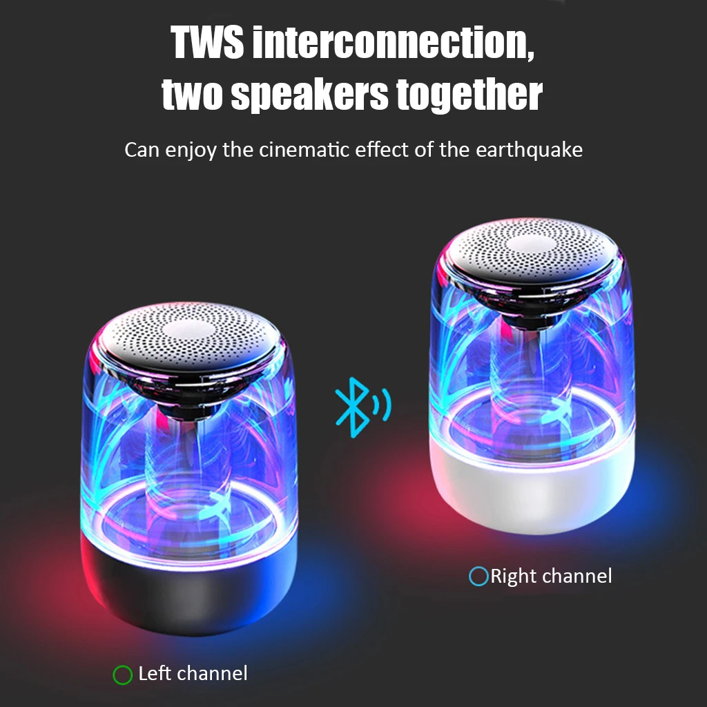2019 Newest wireless bluetooth speaker Colorful light Portable Music Sound Box Handsfree Bass Subwoofer mini speaker bluetooth