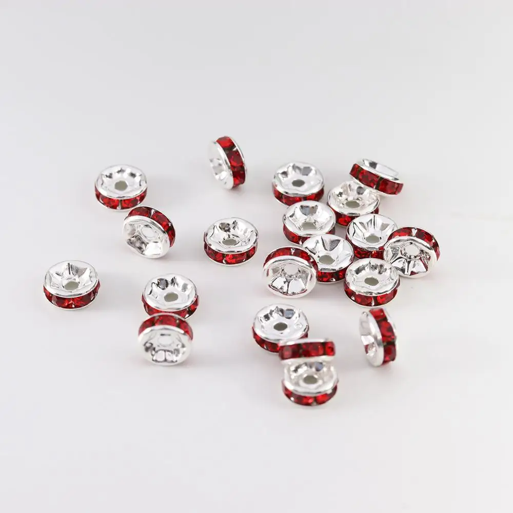 50 шт. 4, 6, 8, 10, 12 мм, хрустальные бусины со стразами, свободные бусины-разделители для DIY, аксессуары для изготовления ювелирных изделий, поставки, оптовая продажа