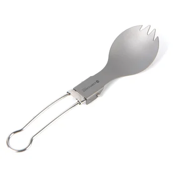 

Convenient Camping Titanium Long Handle Spoon Tableware Hiking Cutlery Titanium Spork Titanium fork