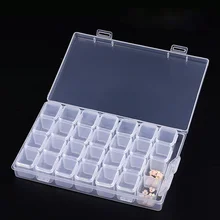 

2021 Nail Tools Jewelry Storage Box Distributed 28 Grid Transparent Color Removable Box Jewelry Storage Box Set nail supplie kit