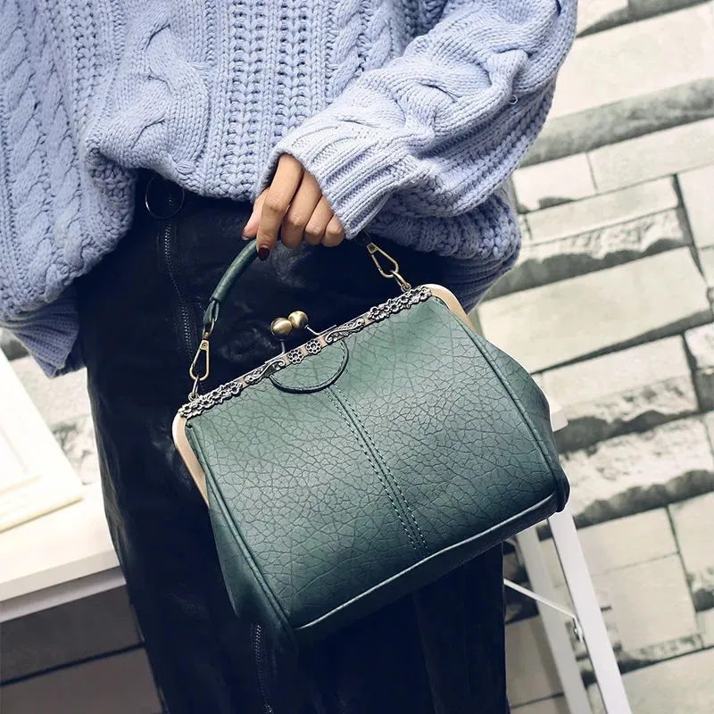 Kleine schoudertas voor vrouwen, retro PU-lederen onderarmtas
