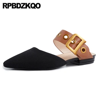 

Pointed Toe Mules Mary Jane Black Designer Shoes Women Luxury 2019 Sandals Handmade Lightweight Slip On Flats Ladies Chinese