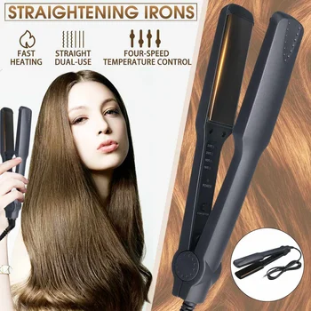 

220-240V Hair Straightening Irons Electric 2 in 1 Beard Hair Straightener /Curler Flat Iron Fast Heating Styling Tool EU Plug