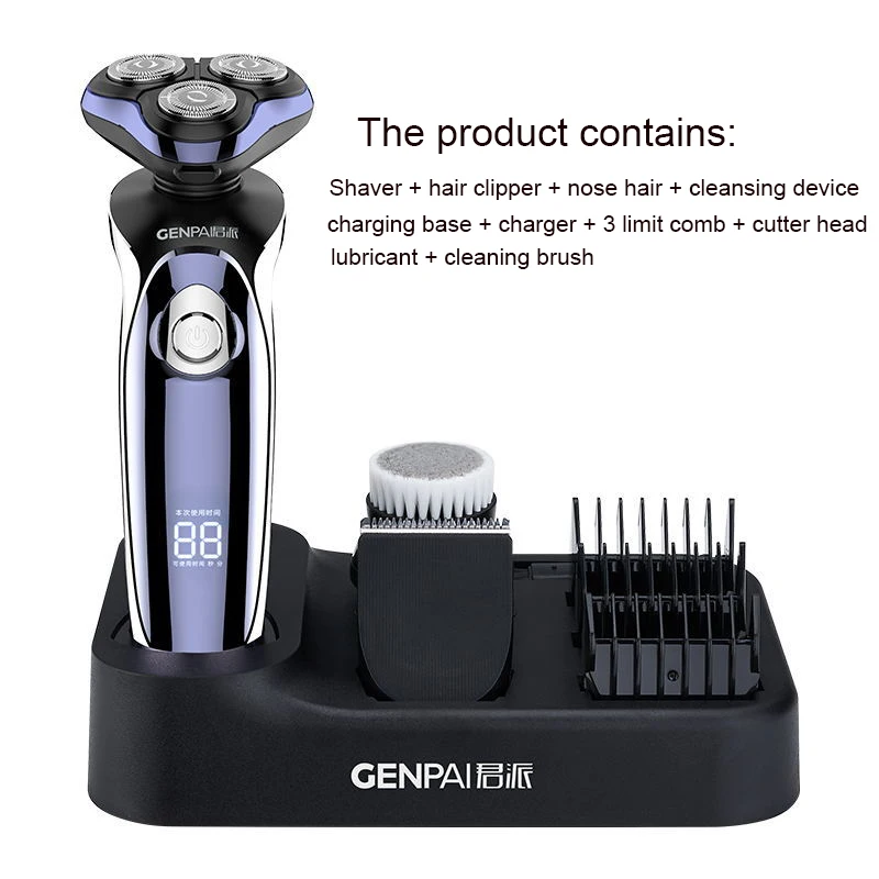 4 In 1 Electric Shaver Washable USB Rechargeable Shaving Machine Nose Hair Trimmer Beard Haircut Razor Men Care Tools Shaver
