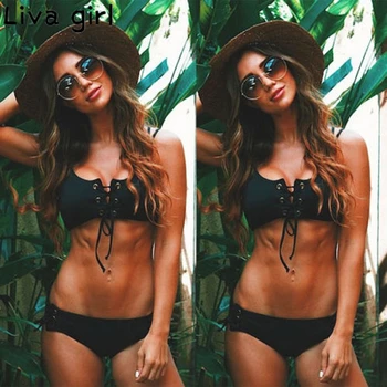 

Black Bandage Bikini Set Summer Bandeau Swimsuit Push Up Padded Beachwears Brazilian Swimwear Bathing Suit Brazilian Biquinis 20