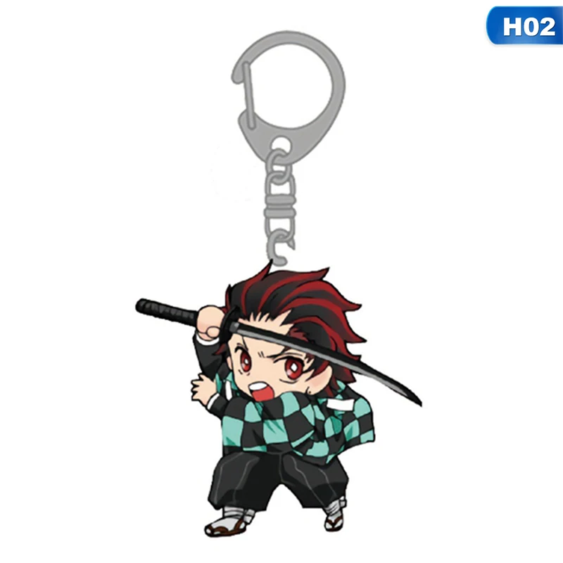 KEY5193H02 Аниме демон убийца Kimetsu no Yaiba акриловый брелок для ключей гоночные ремни - Цвет: KEY5193H02