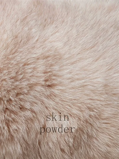 skin powder BEIZIRU натуральный Лисий мех жилет женский зимний высокого качества модный теплый без рукавов три молнии натуральный мех пальто - Цвет: skin powder