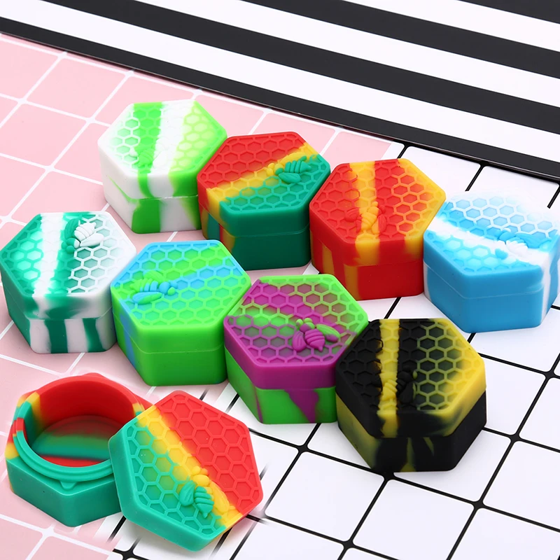 3 Styles 5ml/26ml/35ml Silicone Container Big Hexagon Jar For Oil Wax Dab Cigarette Cream Easy To Hold And Carry | Дом и сад