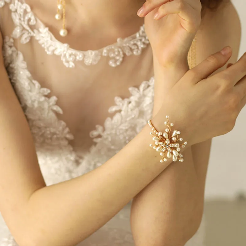 Свадебные браслеты, свадебные браслеты, ювелирные изделия ручной работы из жемчуга для женщин, модные аксессуары, браслеты