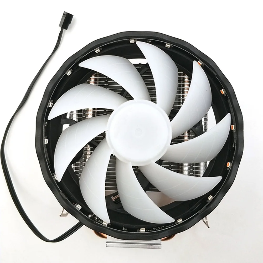 3pin Прочный Настольный компьютер медный радиатор Led 2 тепловые трубки охлаждения 3 Pin тихий кулер процессора 12 В RGB вентилятор для LGA 1155/1151 AMD - Цвет лезвия: 3pin