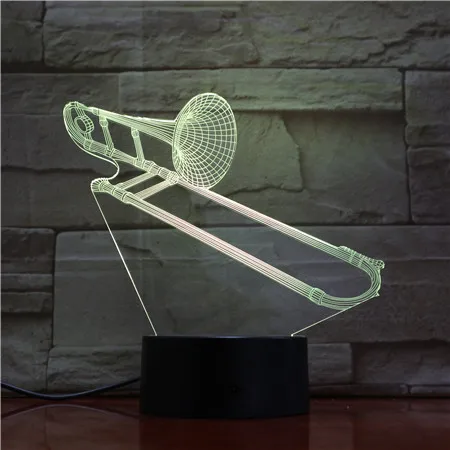 Рожок Desgin 3D ночник Sax Музыкальная подставка для инструментов светодиодный свет красочная настольная лампа, декоративное освещение вечерние Декор свет