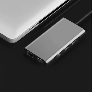 

Aluminum Alloy USB Type C Hub 4.53 * 2.44 * 0.67inch 10 In 1 Docking Station